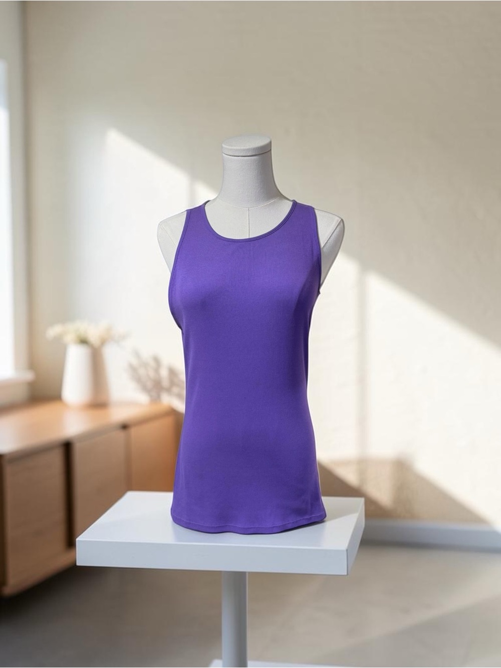 Ralph Lauren High Neck Ribbed Tank SZ MED